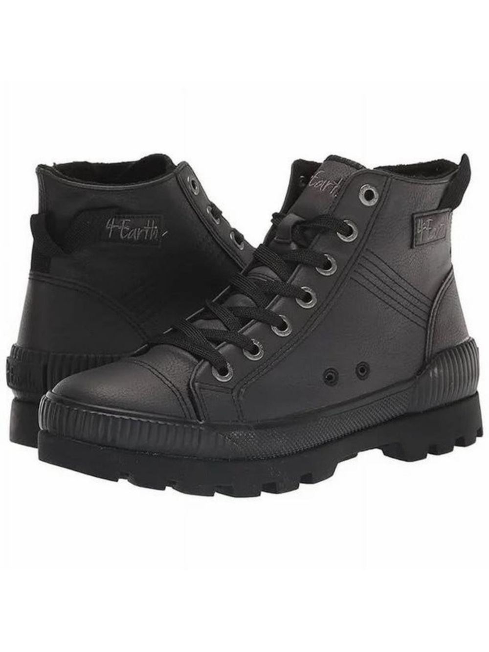 Black Lace-Up Ankle Boots